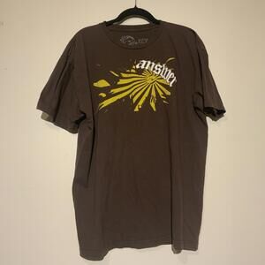 Men’s Brown Motocross Answer Tee Size XL Y2K Style 2000s